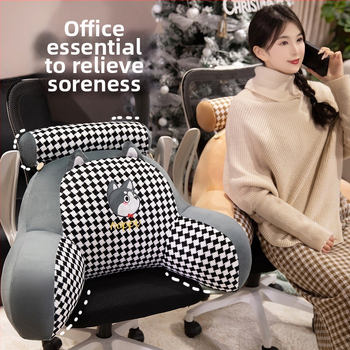 First xu juosmens palaikymo pagalvė — pliušinis užvalkalas, PP medvilnės užpildas, išsiuvinėtas audinys, šiuolaikiškas minimalistinis stilius