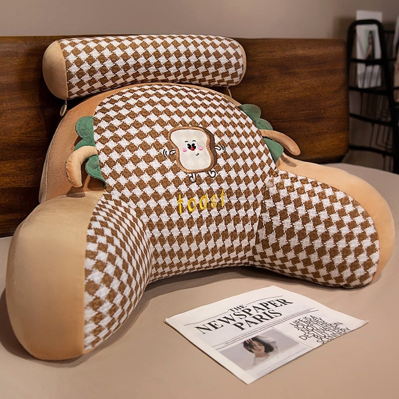 Възглавница за опора на кръста First xu — плюшено покритие, пълнеж PP памук, бродирана тъкан, модерен стил