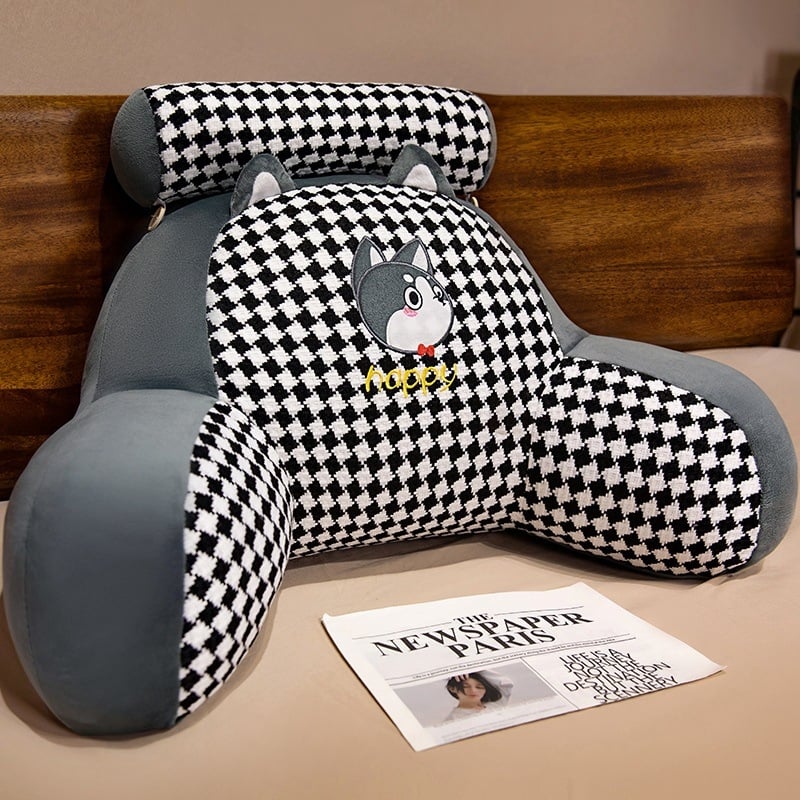 Възглавница за опора на кръста First xu — плюшено покритие, пълнеж PP памук, бродирана тъкан, модерен стил