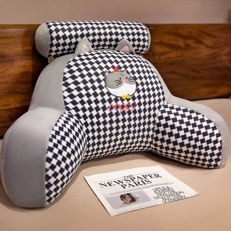 Възглавница за опора на кръста First xu — плюшено покритие, пълнеж PP памук, бродирана тъкан, модерен стил