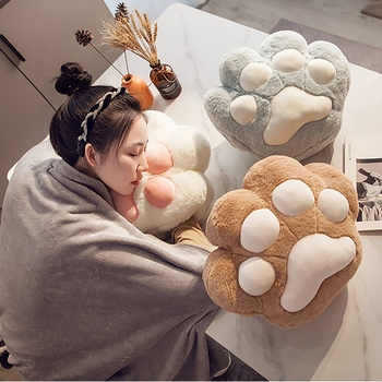 Възглавница котешка лапа 2-в-1: плюшена обивка, PP памук пълнеж, персонализирана бродерия/печати, карикатурен стил, шаблон 21857038224