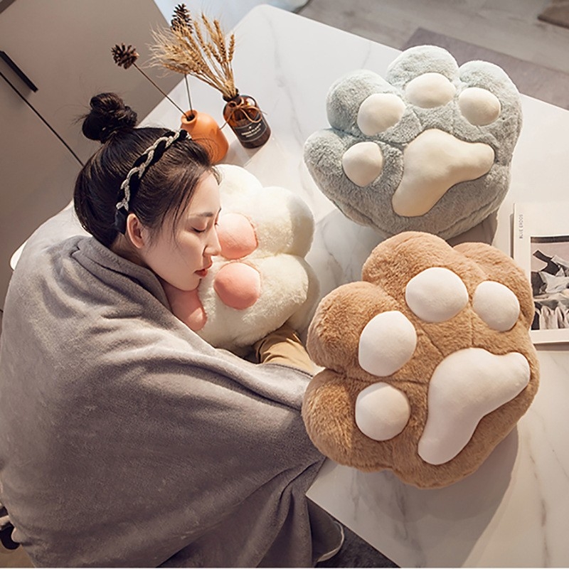 Възглавница котешка лапа 2-в-1: плюшена обивка, PP памук пълнеж, персонализирана бродерия/печати, карикатурен стил, шаблон 21857038224