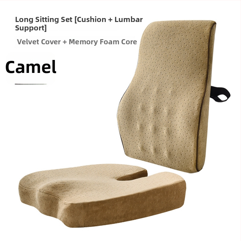 Memorijos putplasčio sėdynės pagalvė su juosmens parama — biurui, minimalistinis stilius, prisitaikantis