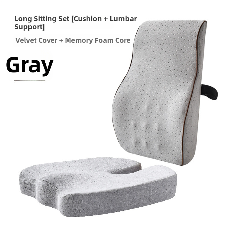 Memorijos putplasčio sėdynės pagalvė su juosmens parama — biurui, minimalistinis stilius, prisitaikantis