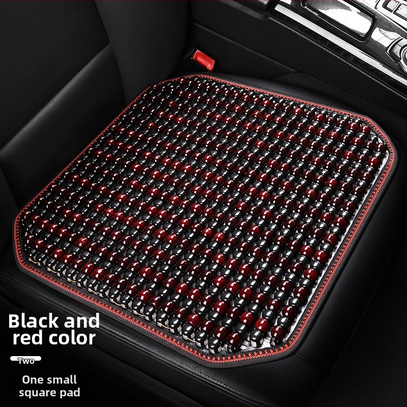 Automobiļa sēdekļa spilvens, viengabala kvadrātiska no koka lodītēm, aizmugures sēdeklim, elpojošs un pretslīdējošs.