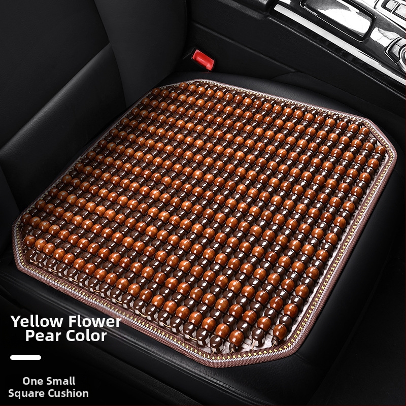 Automobiļa sēdekļa spilvens, viengabala kvadrātiska no koka lodītēm, aizmugures sēdeklim, elpojošs un pretslīdējošs.