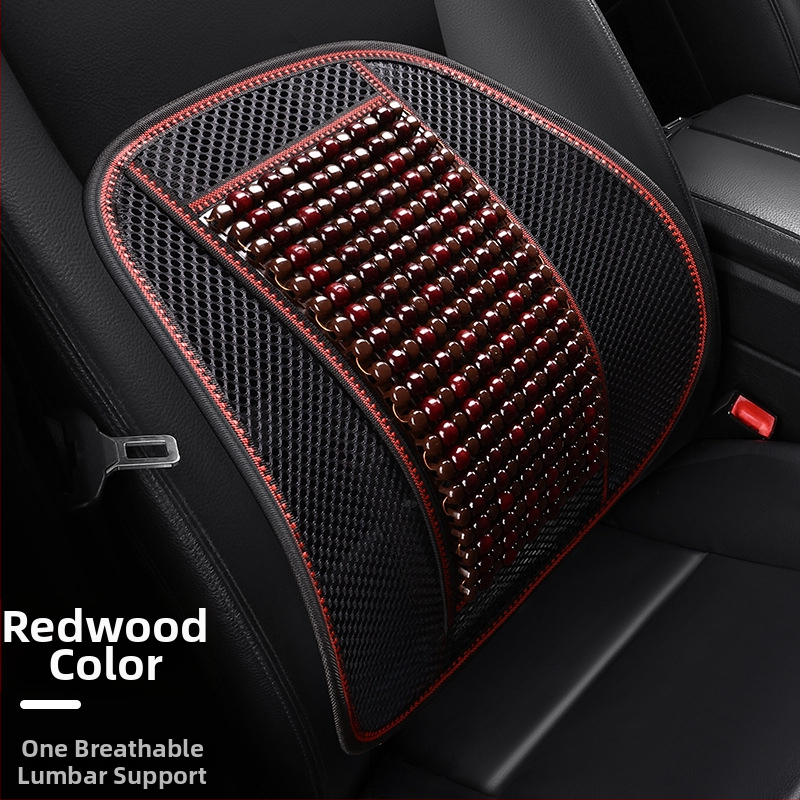 Automobiļa sēdekļa spilvens, viengabala kvadrātiska no koka lodītēm, aizmugures sēdeklim, elpojošs un pretslīdējošs.