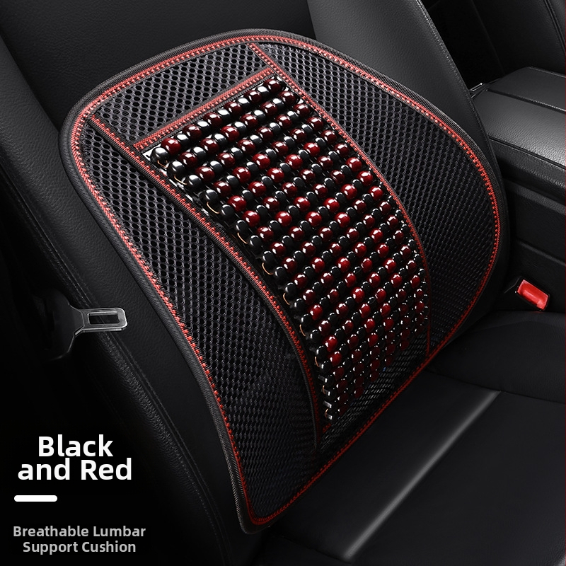 Automobiļa sēdekļa spilvens, viengabala kvadrātiska no koka lodītēm, aizmugures sēdeklim, elpojošs un pretslīdējošs.