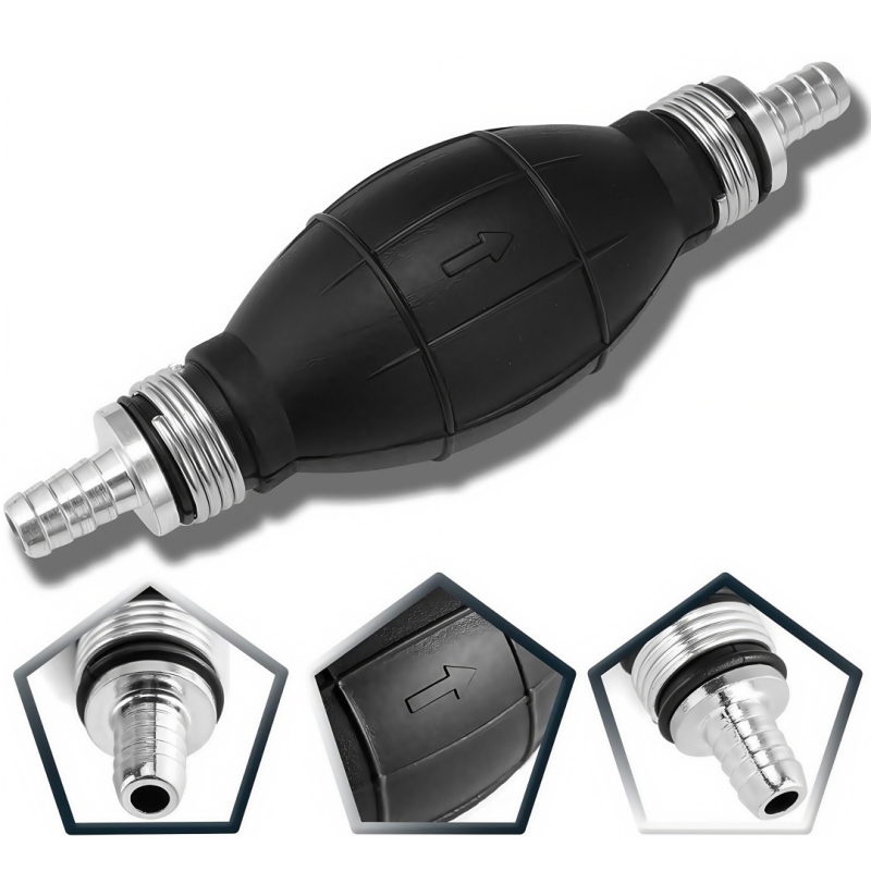 Χειροκίνητη αντλία καυσίμου με διπλής κατεύθυνσης βαλβίδα ελέγχου, σώμα από καουτσούκ-αλουμίνιο, για συστήματα καυσίμου αυτοκινήτων, ελικοπτέρων, σκαφών και μοτοσικλετών