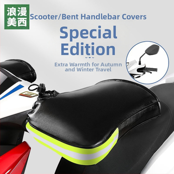 Elektrinio motociklo rankų pirštinės su storesniu medvilnės pamušalu, vėjo atsparios, žiemos šiluma, unisex