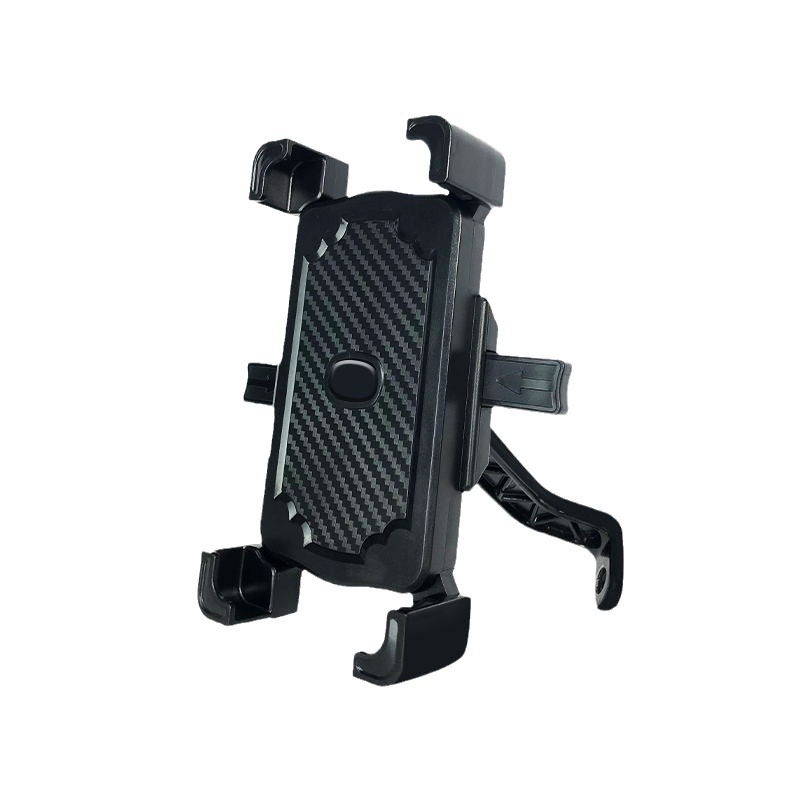 Mootorratta ja jalgratta telefonihoidik nelja klambriga kinnitusega, pöörlev hoidik, ABS-plastik, ühilduv tagaspeegli ja rooliga, löögikindel