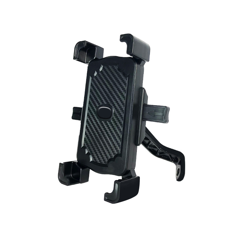 Mootorratta ja jalgratta telefonihoidik nelja klambriga kinnitusega, pöörlev hoidik, ABS-plastik, ühilduv tagaspeegli ja rooliga, löögikindel