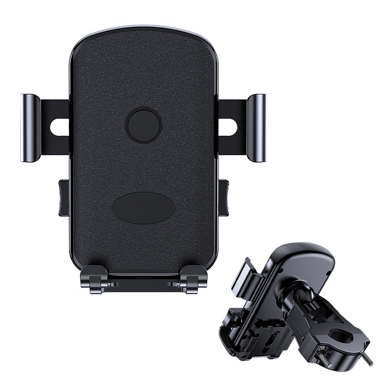 Mootorratta ja jalgratta telefonihoidik nelja klambriga kinnitusega, pöörlev hoidik, ABS-plastik, ühilduv tagaspeegli ja rooliga, löögikindel