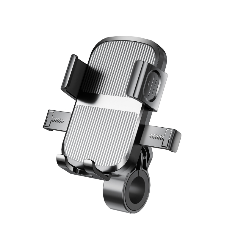 Mootorratta ja jalgratta telefonihoidik nelja klambriga kinnitusega, pöörlev hoidik, ABS-plastik, ühilduv tagaspeegli ja rooliga, löögikindel