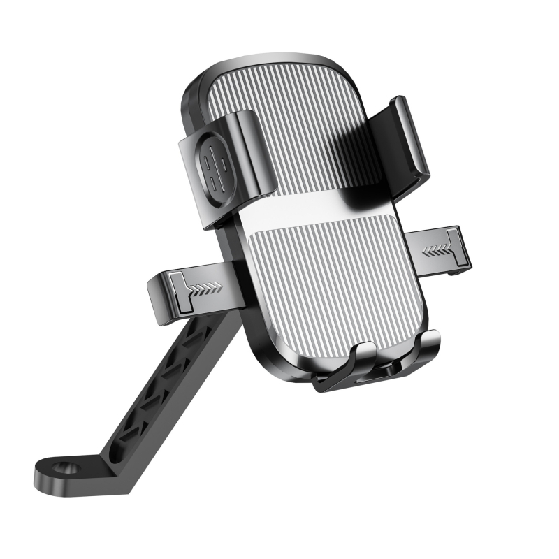 Mootorratta ja jalgratta telefonihoidik nelja klambriga kinnitusega, pöörlev hoidik, ABS-plastik, ühilduv tagaspeegli ja rooliga, löögikindel