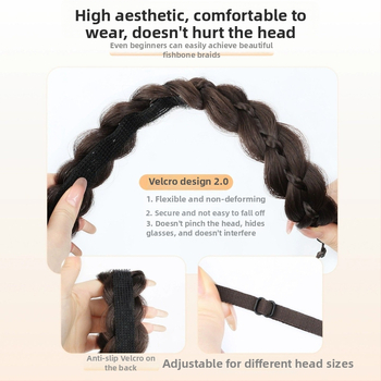 Magnetinė žuvies kaulo pynė peruka, vieno gabalo sintetinių plaukų, anime cosplay stilius, modelis CX006 Magnetic Princess Braid, veido formavimas ir apimties suteikimas