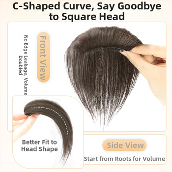 Topper iš tikrų žmogaus plaukų, tiesus, vienos dalies kempinė pagalvėlė, nedažomas, Modelis: Real Hair Sponge Pad Hairpiece, Kilmės šalis: Henan