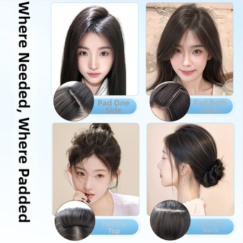 Topper iš tikrų žmogaus plaukų, tiesus, vienos dalies kempinė pagalvėlė, nedažomas, Modelis: Real Hair Sponge Pad Hairpiece, Kilmės šalis: Henan