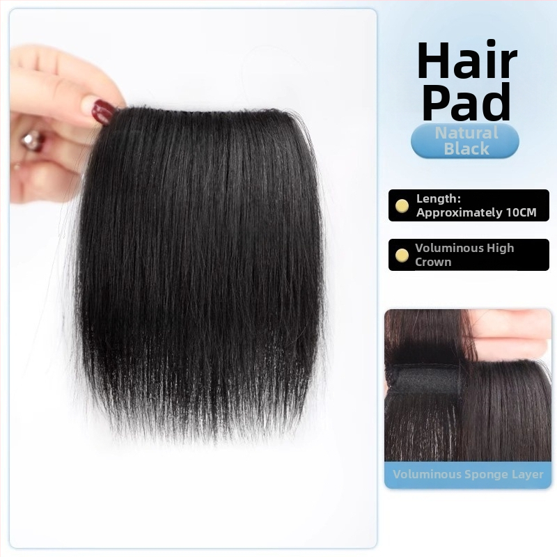 Topper iš tikrų žmogaus plaukų, tiesus, vienos dalies kempinė pagalvėlė, nedažomas, Modelis: Real Hair Sponge Pad Hairpiece, Kilmės šalis: Henan
