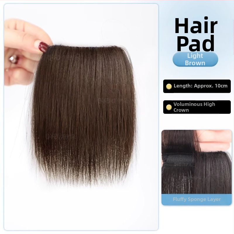 Topper iš tikrų žmogaus plaukų, tiesus, vienos dalies kempinė pagalvėlė, nedažomas, Modelis: Real Hair Sponge Pad Hairpiece, Kilmės šalis: Henan