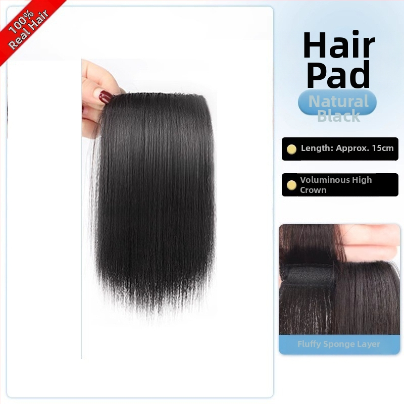 Topper iš tikrų žmogaus plaukų, tiesus, vienos dalies kempinė pagalvėlė, nedažomas, Modelis: Real Hair Sponge Pad Hairpiece, Kilmės šalis: Henan