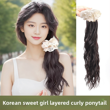 Ponytail perukas su klipu, korėjietiško stiliaus, aukštos temperatūros pluoštai, netinka karštam dažymui, tinka visiems odos tonams