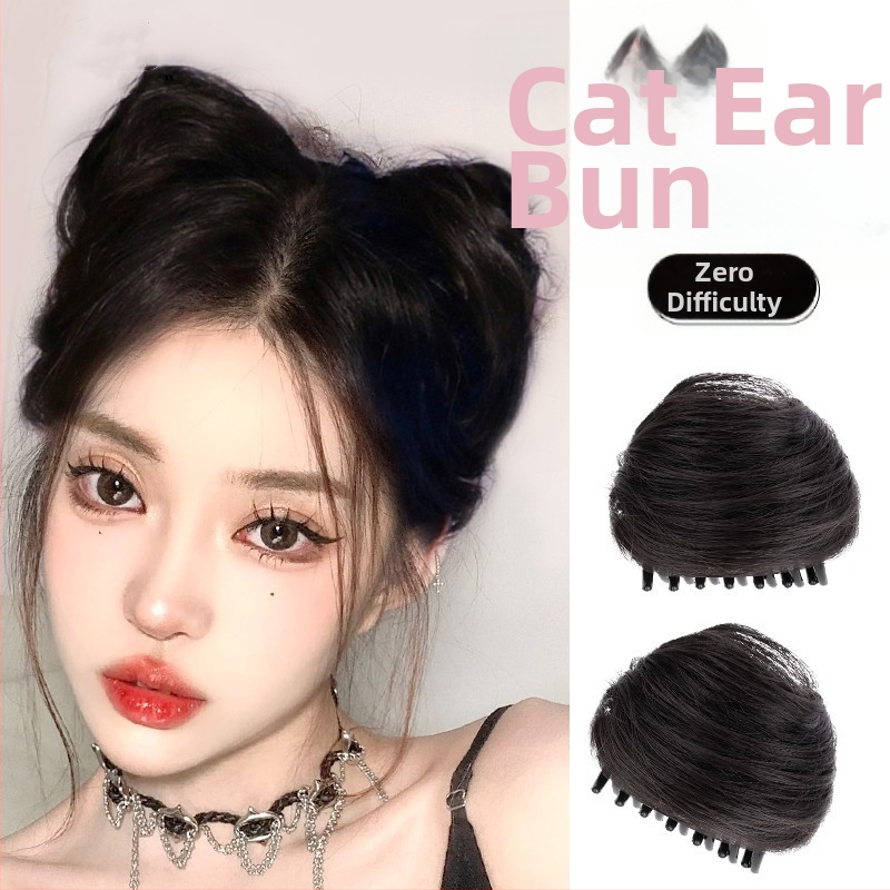 Katės ausų plaukų segtukas, trumpa peruka, korejiečių stilius, atspari šilumai viela