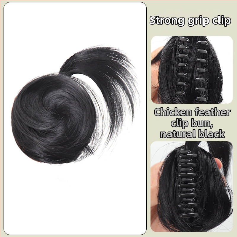 Klipų parūka, natūralus stilius, Grab Chicken Feather Balls modelis, karščiui atsparus vielas (Modelis: Grab Chicken Feather Balls; Medžiaga: karščiui atspari viela; Dažymas: netinkamas karštam dažymui; Efektas: formos keitimas)
