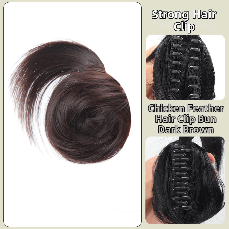 Klipų parūka, natūralus stilius, Grab Chicken Feather Balls modelis, karščiui atsparus vielas (Modelis: Grab Chicken Feather Balls; Medžiaga: karščiui atspari viela; Dažymas: netinkamas karštam dažymui; Efektas: formos keitimas)