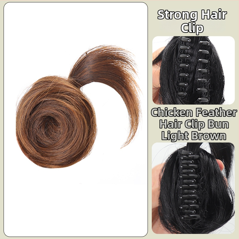 Klipų parūka, natūralus stilius, Grab Chicken Feather Balls modelis, karščiui atsparus vielas (Modelis: Grab Chicken Feather Balls; Medžiaga: karščiui atspari viela; Dažymas: netinkamas karštam dažymui; Efektas: formos keitimas)