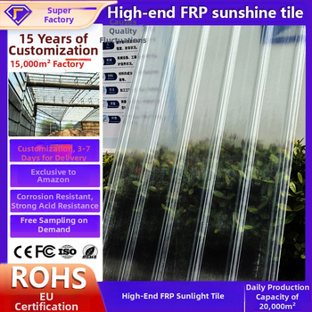 FRP átlátszó világító csempe függőtetőhöz — korrózióálló, vastagság 1,0–4,0 mm, egyedi igényre