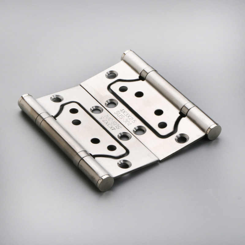 MZ nerūdijančio plieno durų vyriai vidinėms durims be įpjovų montavimas, poliruotas paviršius, modernus minimalistinis stilius, individualus apdirbimas