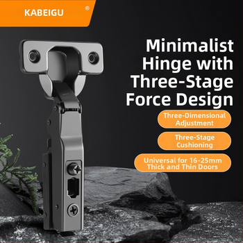 Drabužių spintos durų vyriai su trimis sekcijomis amortizatoriumi, reguliuojamas hidraulinis mechanizmas, modelis CG-T9, šaltai valcuotas plienas, 1 mm storis, elektroplakavimas