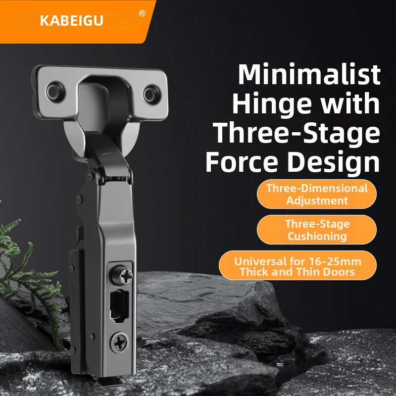 Drabužių spintos durų vyriai su trimis sekcijomis amortizatoriumi, reguliuojamas hidraulinis mechanizmas, modelis CG-T9, šaltai valcuotas plienas, 1 mm storis, elektroplakavimas