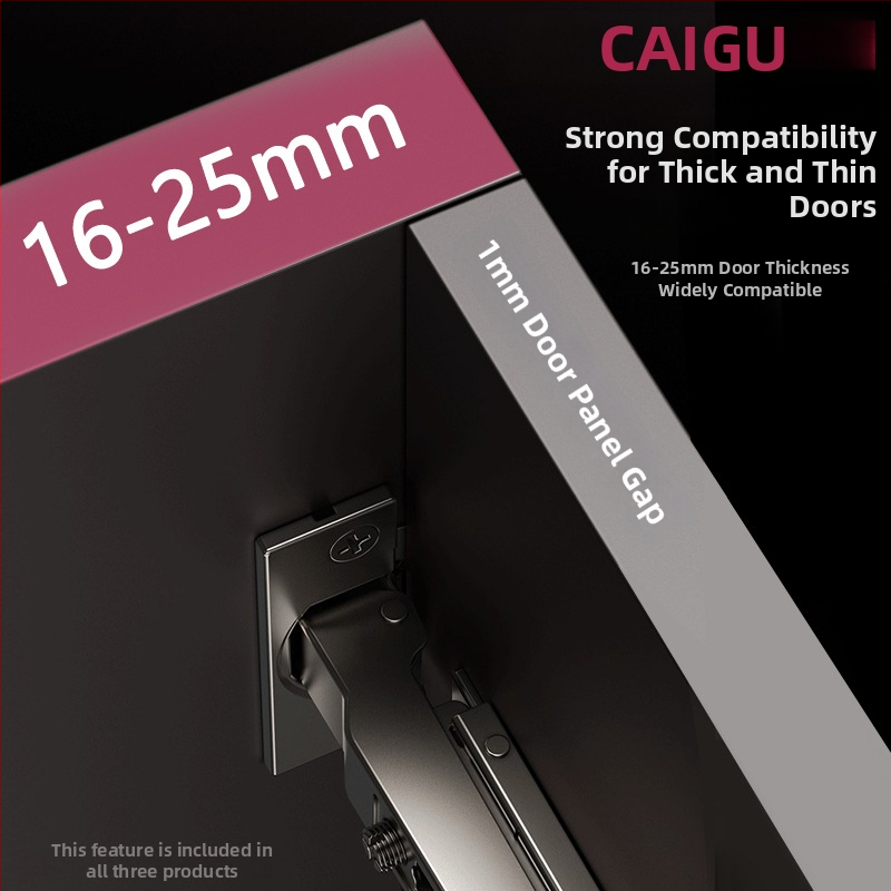 Drabužių spintos durų vyriai su trimis sekcijomis amortizatoriumi, reguliuojamas hidraulinis mechanizmas, modelis CG-T9, šaltai valcuotas plienas, 1 mm storis, elektroplakavimas