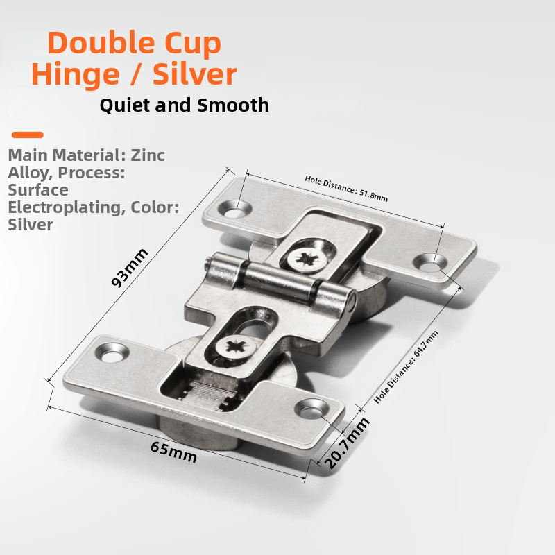 180° sulankstomų durų vyris iš cinko lydinio, paviršiaus dengimas