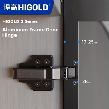 Higold G Series durų vyriai su aliuminio rėmu, amortizatorius, tylus uždarymas, šaltai valcuotas plienas