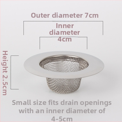 Nerūdijančio plieno praustuvo filtras – plonas tinklas, virtuvės nuotekoms, prieš užsikimšimą, plaukų gaudyklė voniai