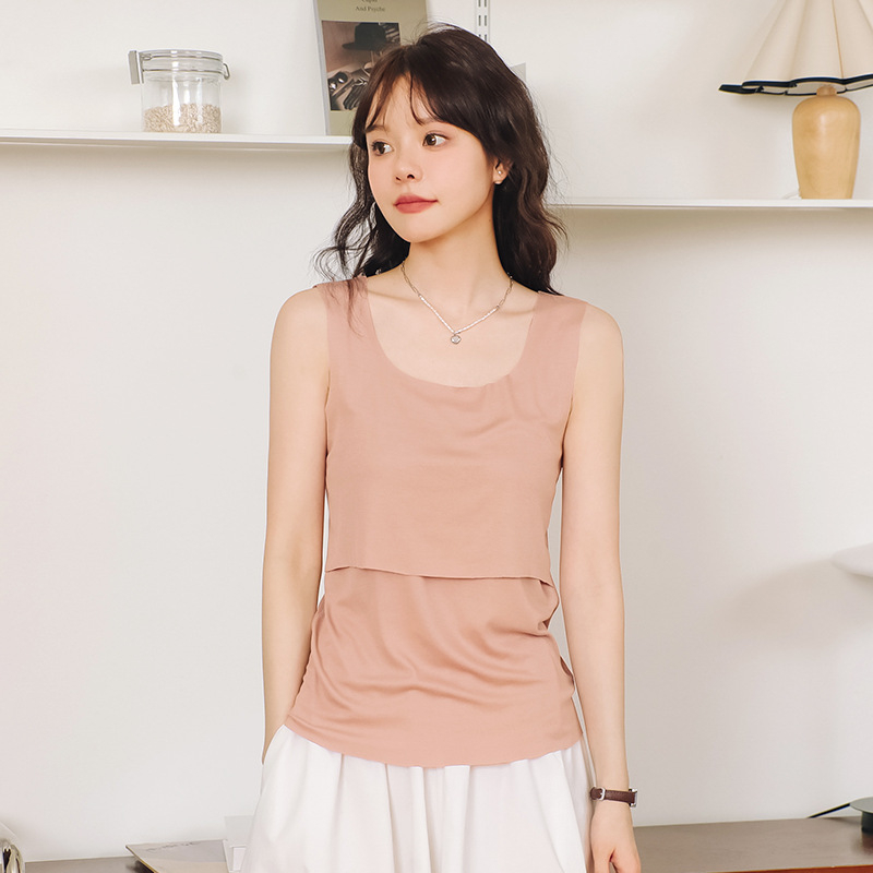 Rasedate imetustopp - varrukateta, ümmarguse kaelusega, slim lõige, imetamisavaga, polüestri-elastsaani segu