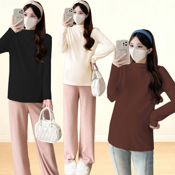 Rasedate T-särk, poole kõrge kaelusega, kahekordselt harjatud Derong polüester, pikkade käistega, vaba lõige