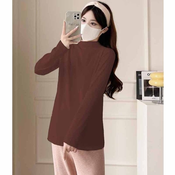 Rasedate T-särk, poole kõrge kaelusega, kahekordselt harjatud Derong polüester, pikkade käistega, vaba lõige