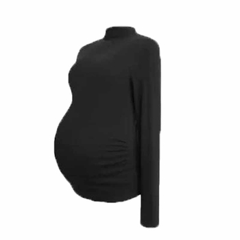 Rasedate T-särk, poole kõrge kaelusega, kahekordselt harjatud Derong polüester, pikkade käistega, vaba lõige