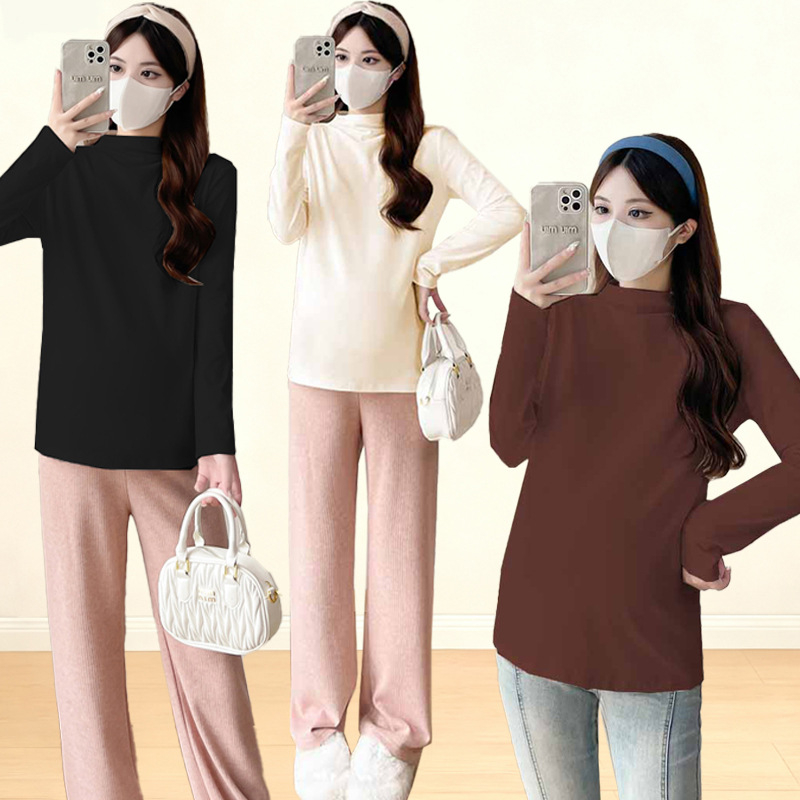 Rasedate T-särk, poole kõrge kaelusega, kahekordselt harjatud Derong polüester, pikkade käistega, vaba lõige