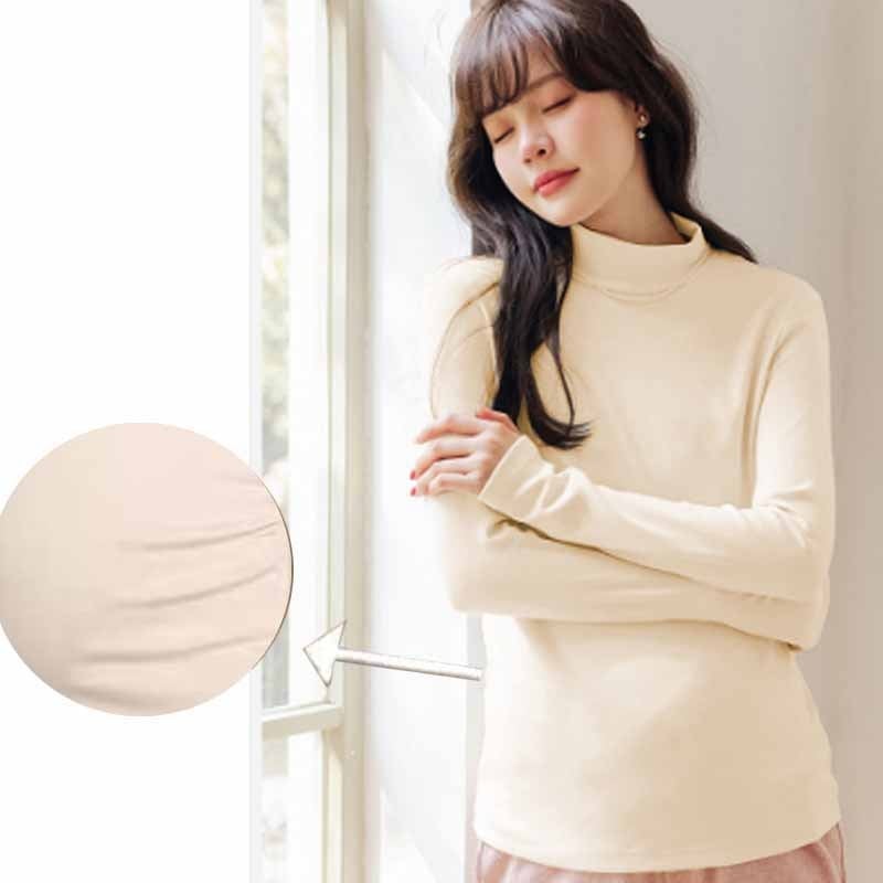 Rasedatele mõeldud baasriide top poolkõrge kaelusega, voldid, polüester-elastaansegu, pikad varrukad