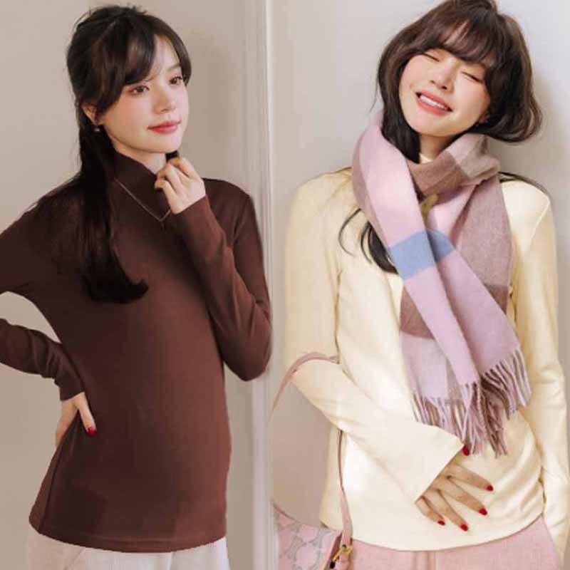 Rasedatele mõeldud baasriide top poolkõrge kaelusega, voldid, polüester-elastaansegu, pikad varrukad