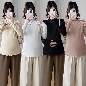 Rasedate kapuutsiga top, pikkade varrukatega, vaba lõikega – polüesteri/elastaani segu 80–90% polüester, <30% elastaan, kevad–sügis–talv 2025