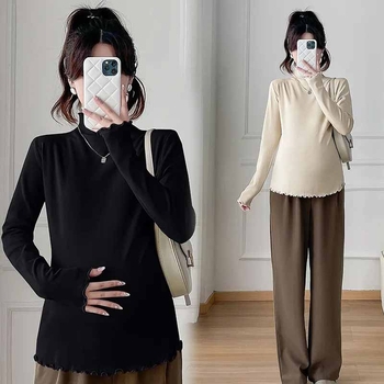 Rasedate kapuutsiga top, pikkade varrukatega, vaba lõikega – polüesteri/elastaani segu 80–90% polüester, <30% elastaan, kevad–sügis–talv 2025