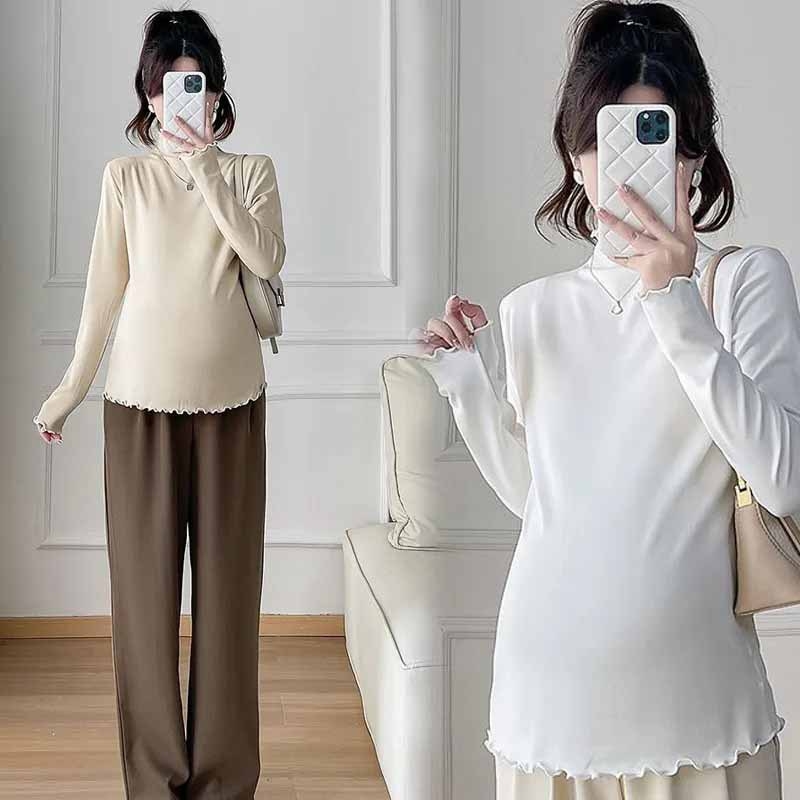 Rasedate kapuutsiga top, pikkade varrukatega, vaba lõikega – polüesteri/elastaani segu 80–90% polüester, <30% elastaan, kevad–sügis–talv 2025