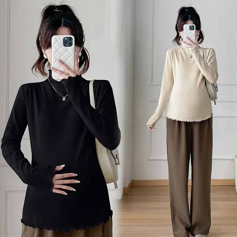 Rasedate kapuutsiga top, pikkade varrukatega, vaba lõikega – polüesteri/elastaani segu 80–90% polüester, <30% elastaan, kevad–sügis–talv 2025