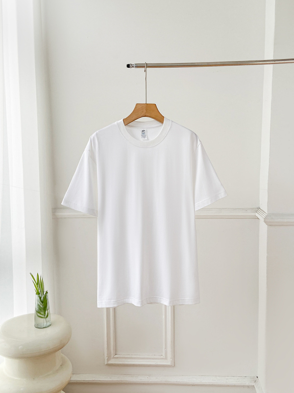 Puuvillane lühikeste varrukatega T-särk ümmarguse kaelusega, ühevärviline, 95%+ puuvillasisaldus, tavaline pikkus